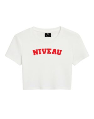 Crop top rouge-blanc