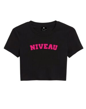 Crop top noir-rose